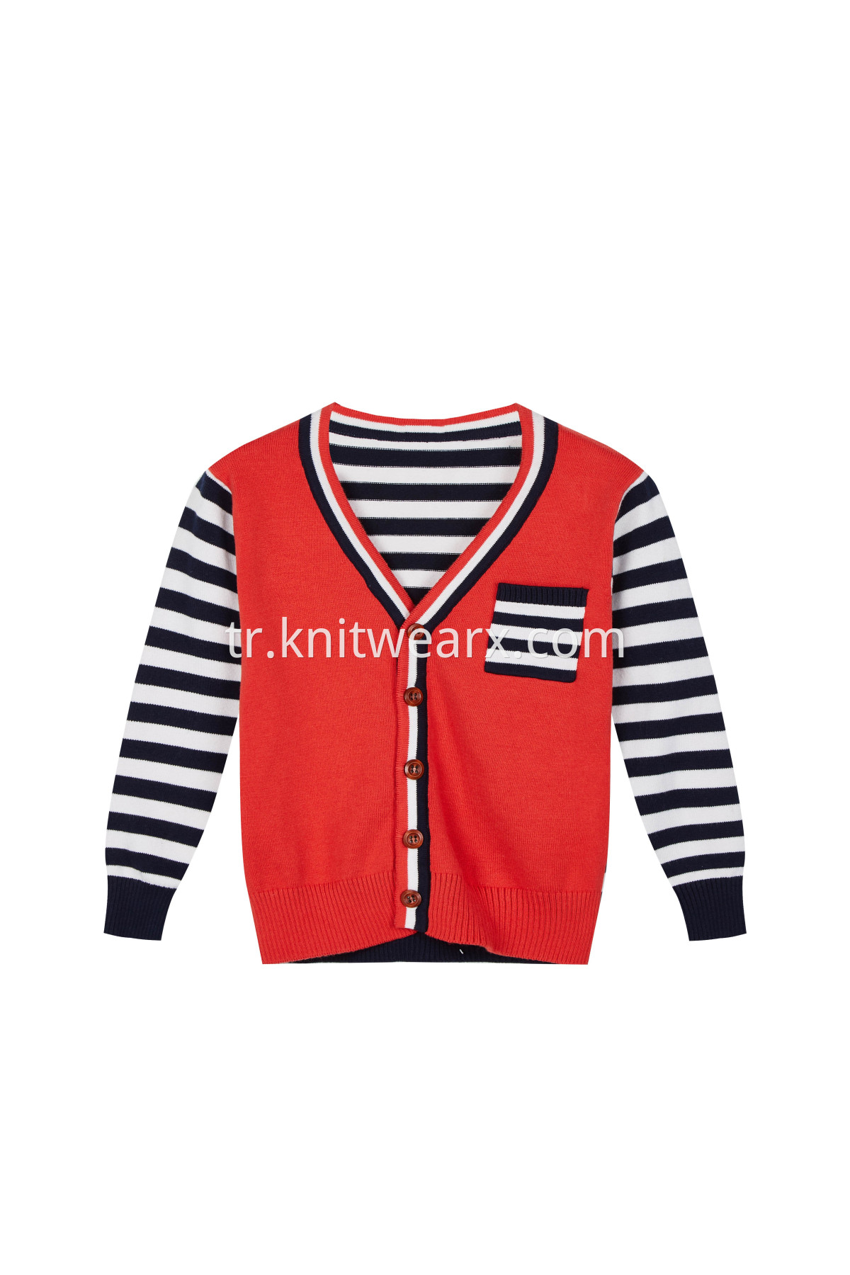 Boys's Stripe Knitted Cardigan Button Closure Long Sleeve Sweater Tops